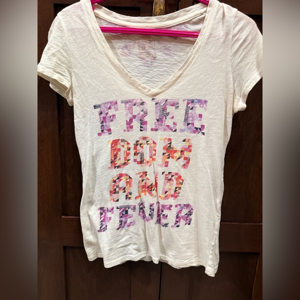 Garage Cream Graphic Tee with Colorful Text